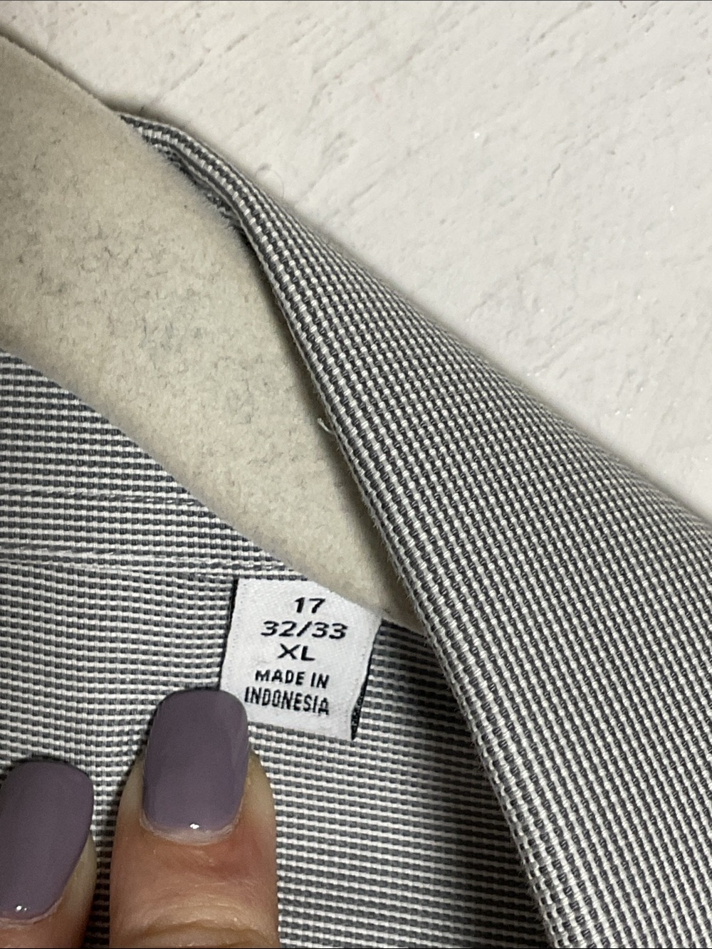 Calvin Klein Steel+ Slim Fit Stretch Dress Shirt Grey 17 32/33 XL NWT - Picture 8 of 10